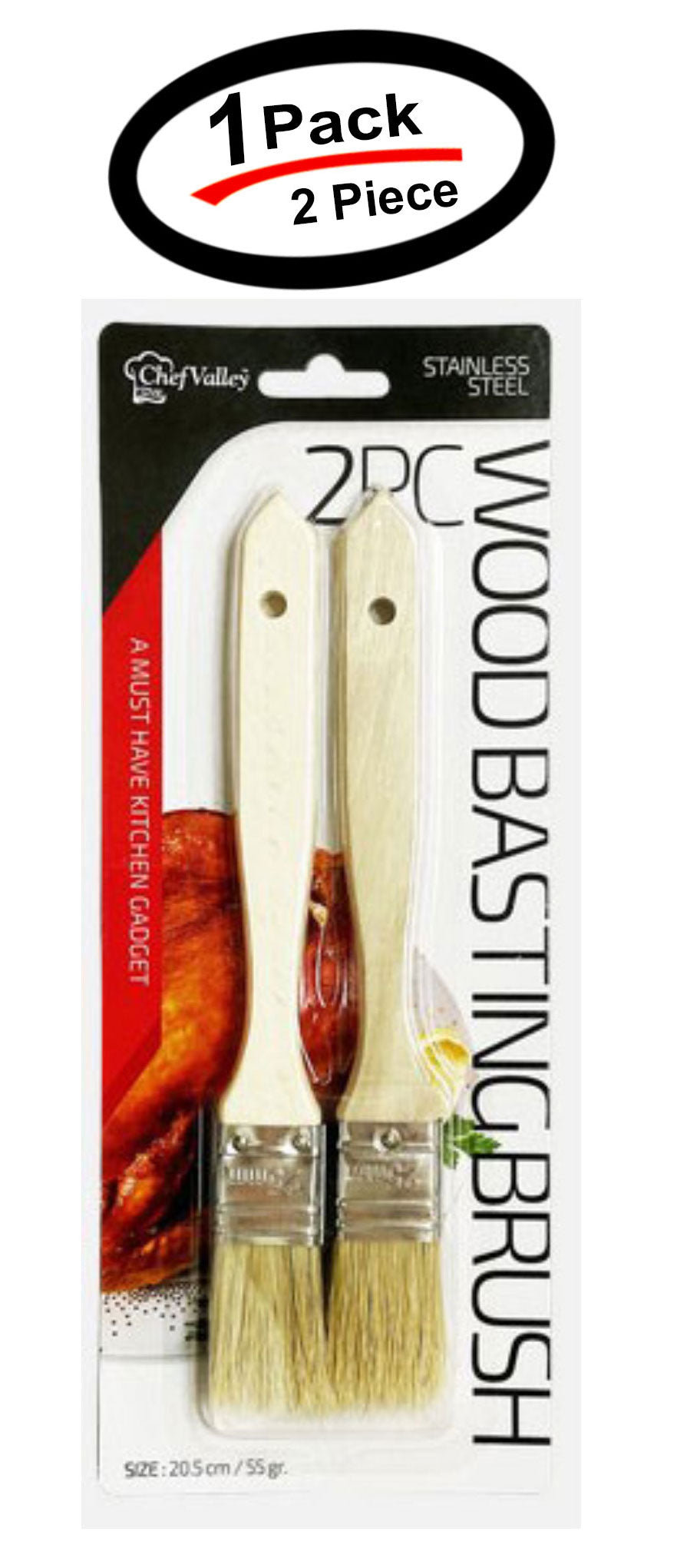 Wood Basting Pastry Brushes