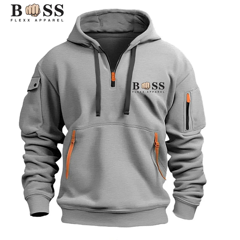 2024 New Fashionable Men's Hooded Sweatshirt Casual Sweatshirt Pullover Splicing Loose Top Spring and Autumn Winter