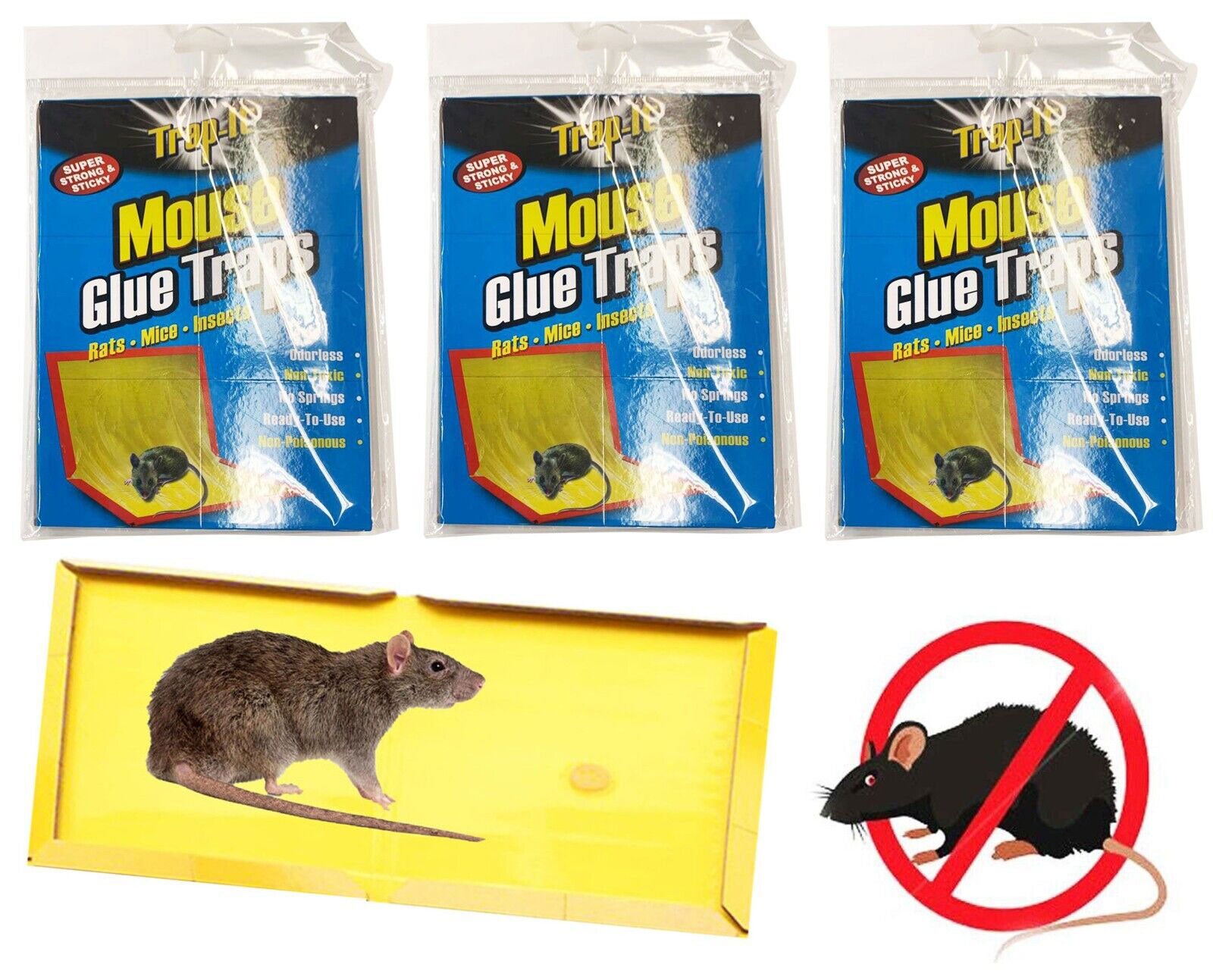 Mouse Glue Traps Humane Rat Mice Rodent Sticky Pad