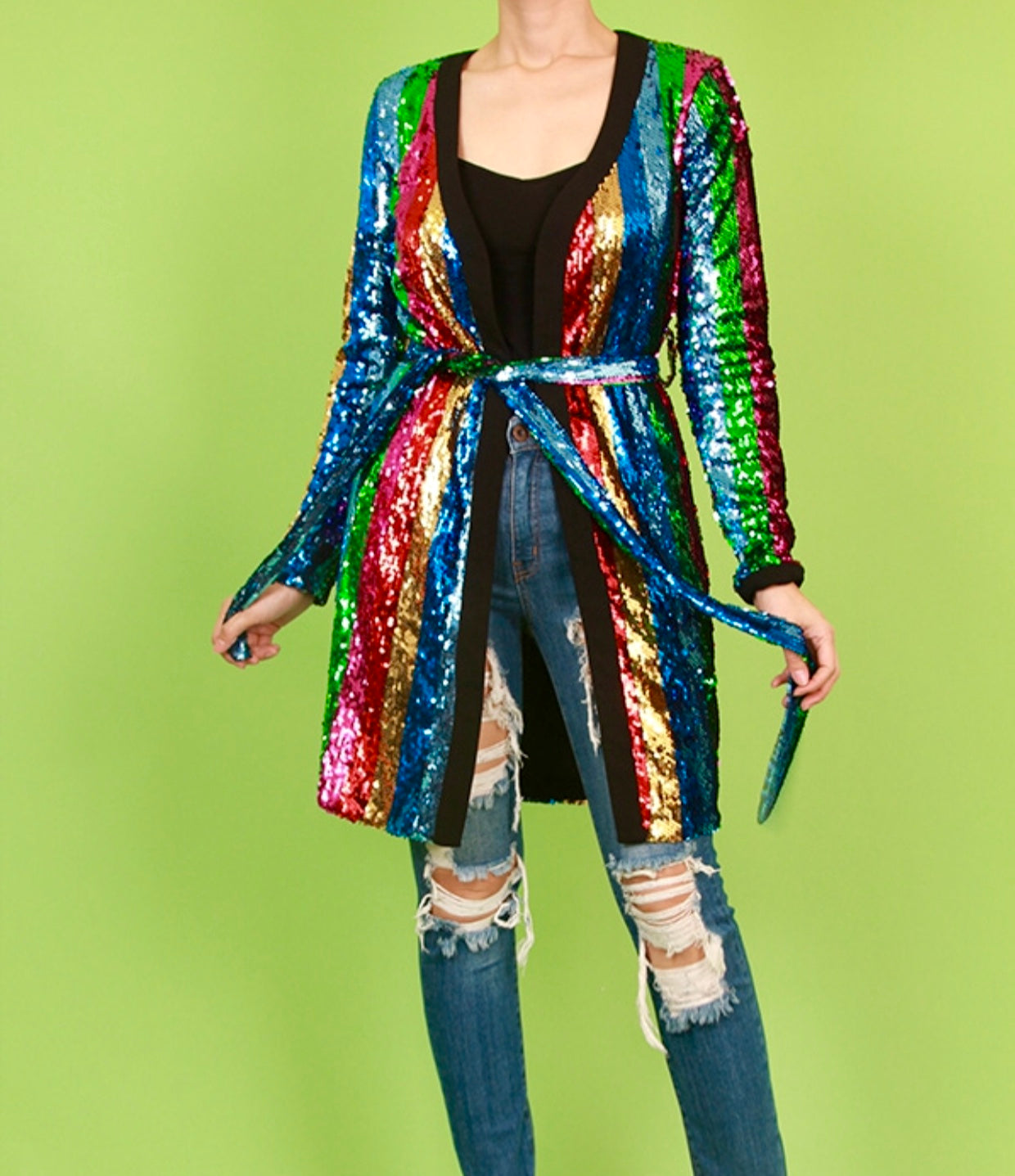 multicolor sequin cardigan