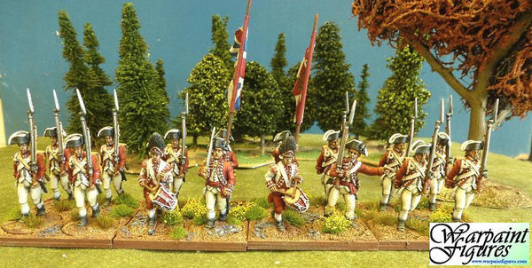 Commission Warpaint Figures - Painted 40mm AWI Front Rank 33rd Regiment of Foot