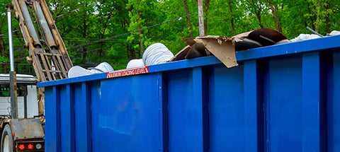 A truck transporting the debris