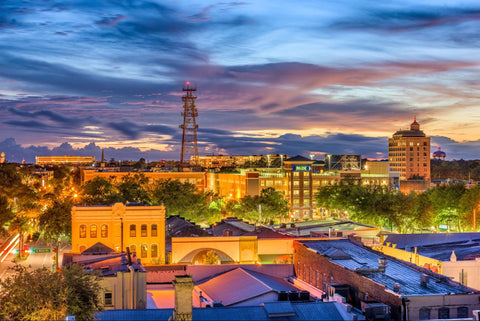 Gainesville Florida city at sunset