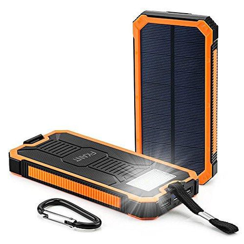 Portable solar charger with flashlight