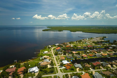 suburban areas in florida located next to water and wetlands and prone to flooding