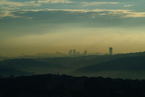 smog in city from pollution