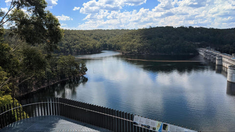 reservoir and dam with water