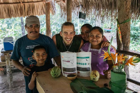 Belize cacao farmers and family