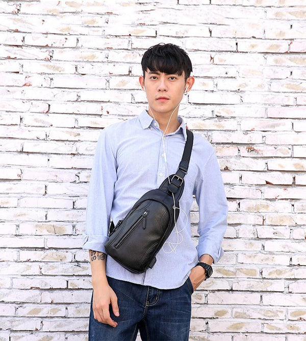 Men's Leather Chest Bag