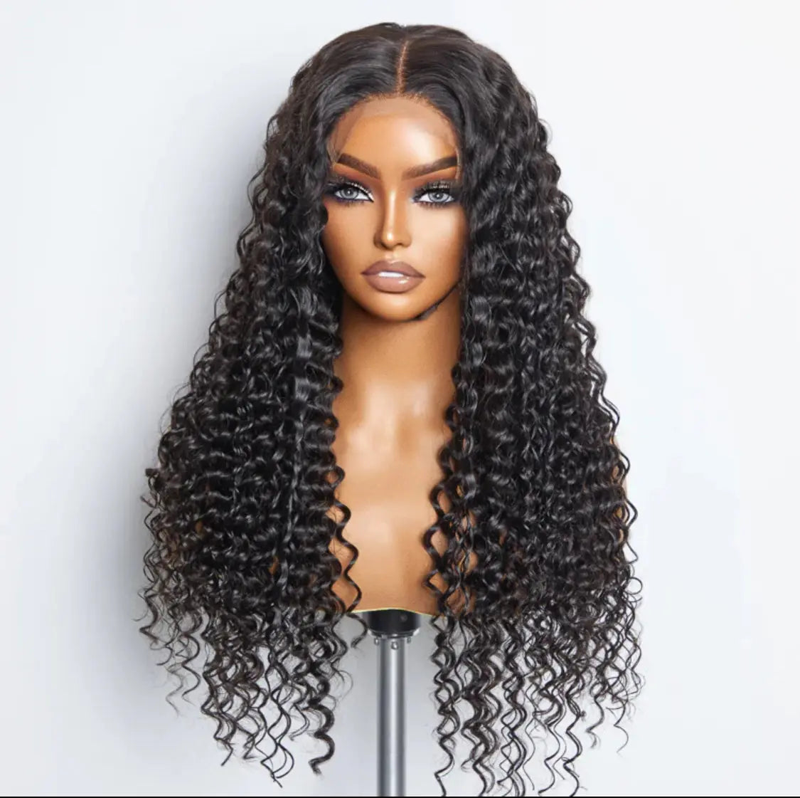 Glue-less 3-D cap pre-bleach deep wave 13 x 4 transparent lace front wig 150% density - Majestic Blendz