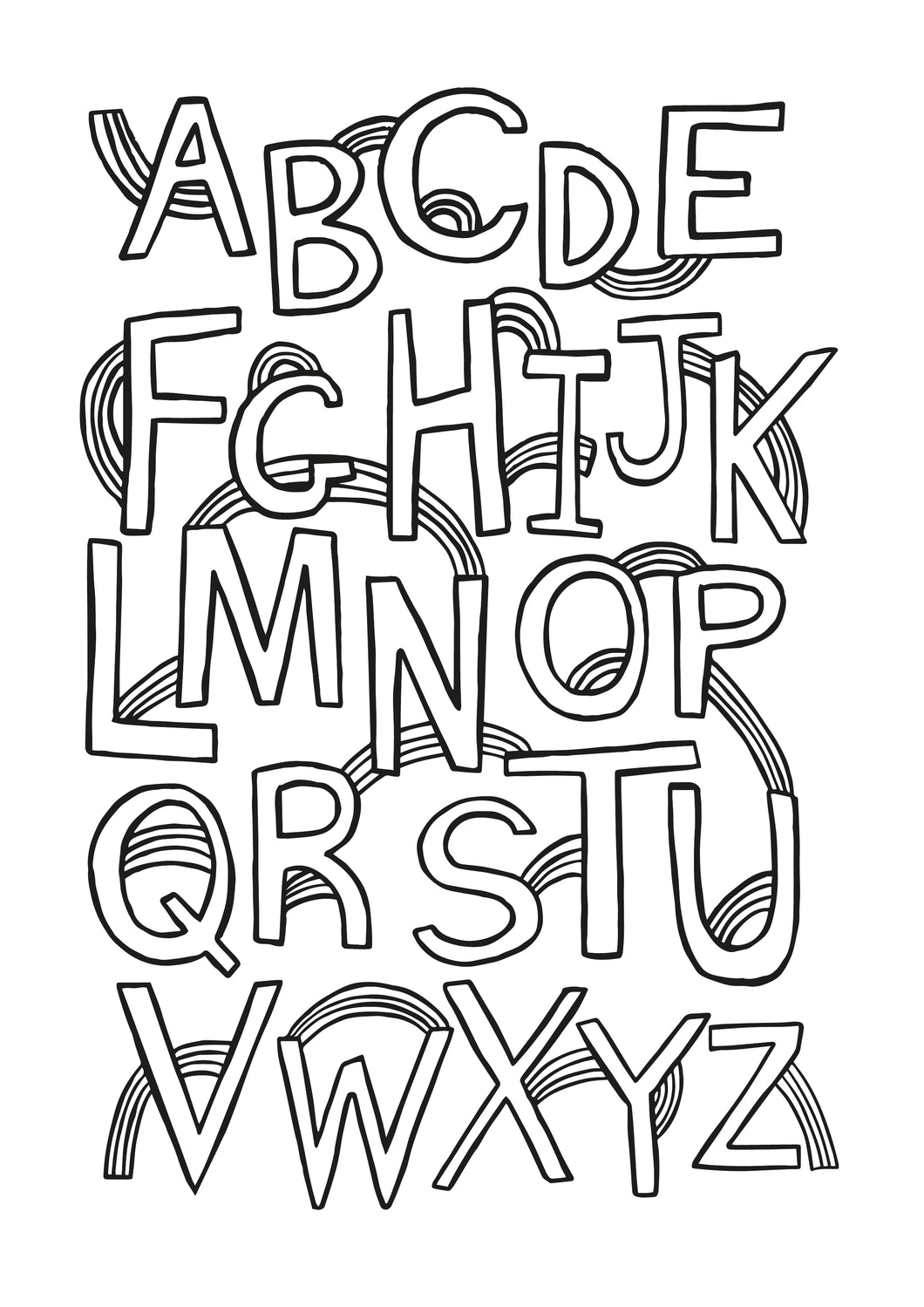 Rainbow Alphabet Colouring Printable – Kid of the Village