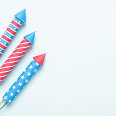 An example of 3 paper rockets as a 4th of July activity