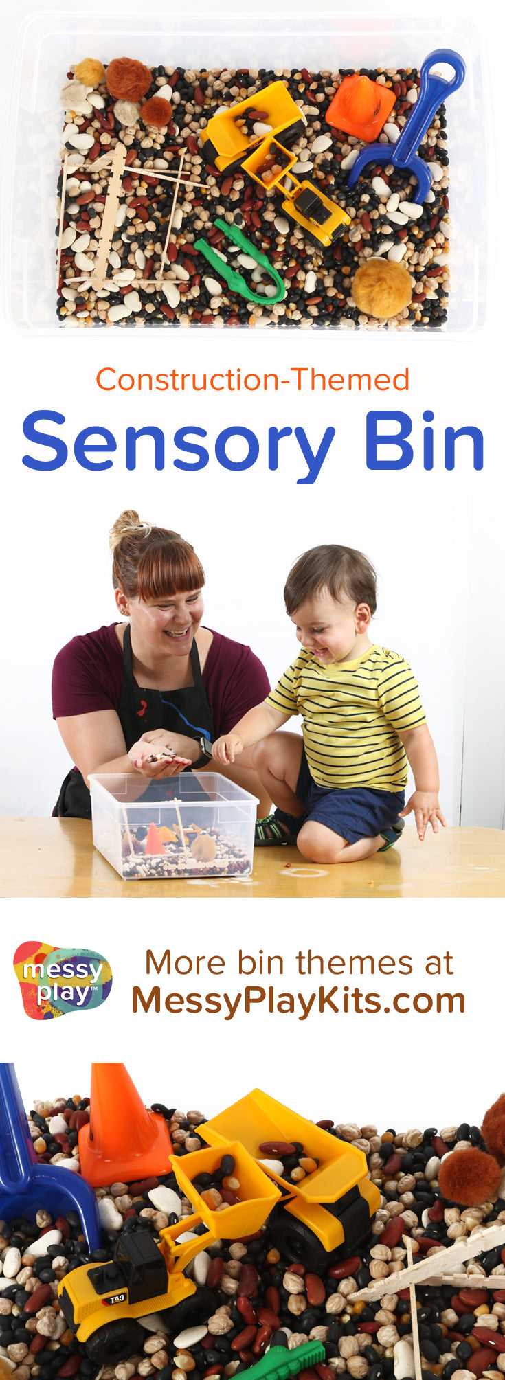 Construction Sensory Bin from Messy Play Kits