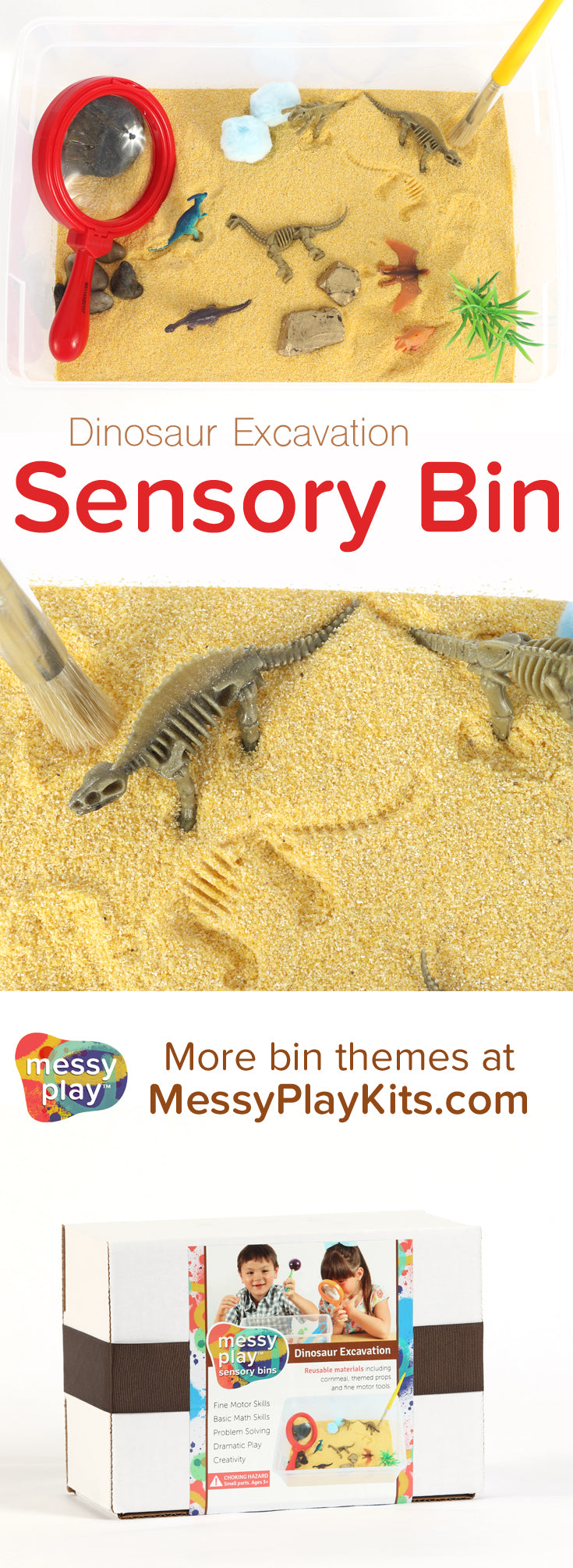 Dinosaur Sensory Bin from Messy Play Kits