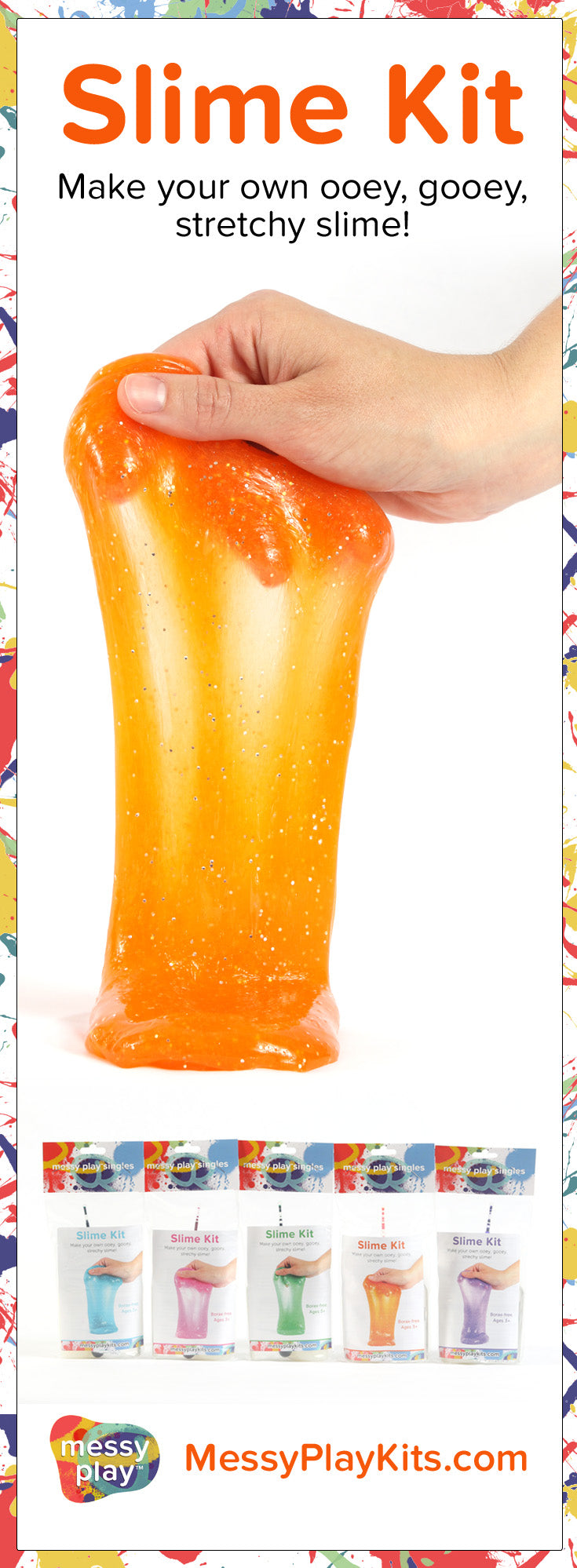 Orange Glitter Slime from Messy Play Kits
