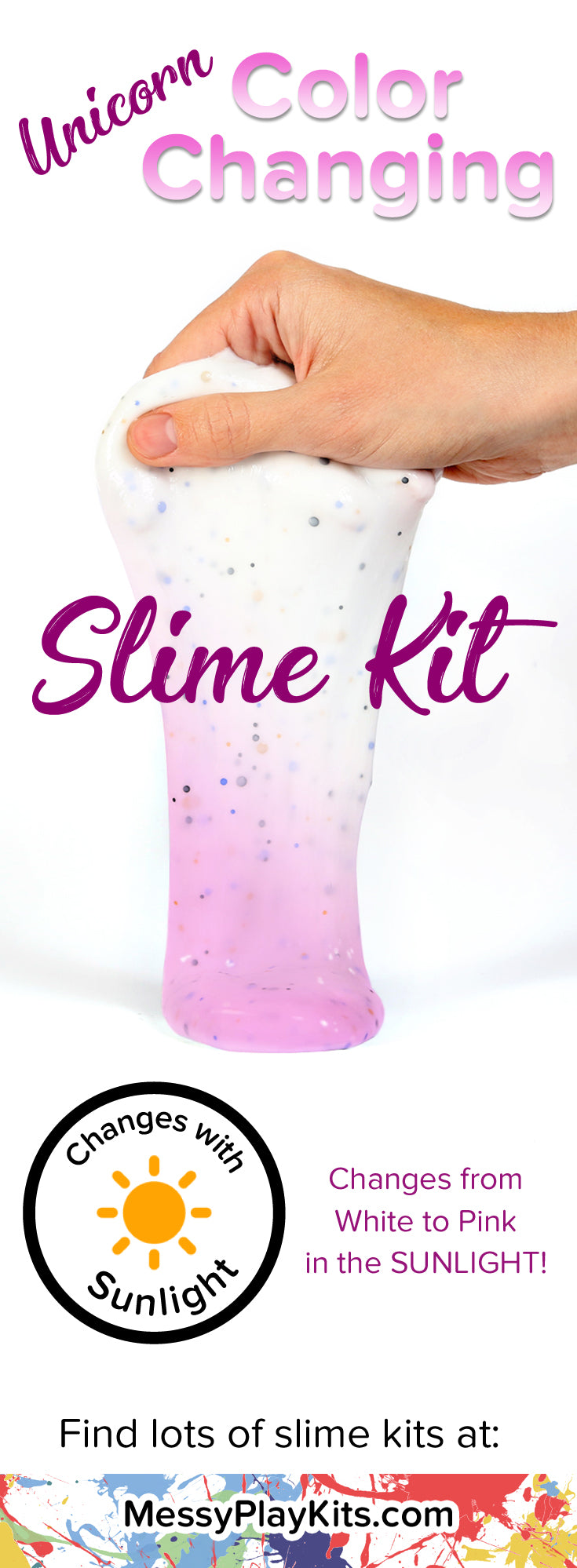 Color changing Unicorn Slime from Messy Play Kits