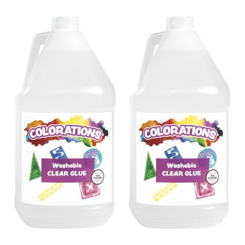 Two bottles of clear glue for kid's art activities.