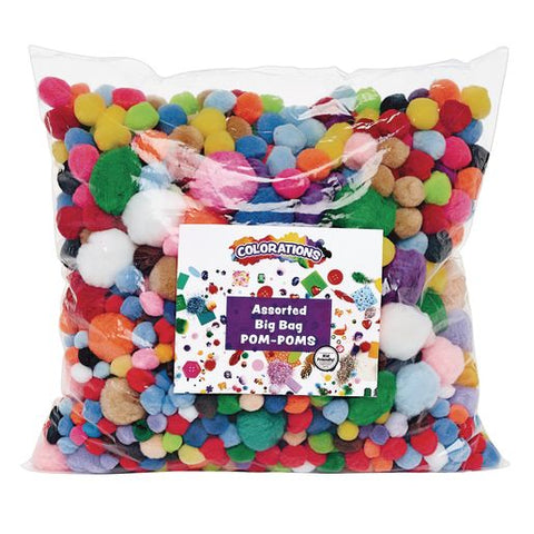 A bag of pom-poms to add to children's art supplies.