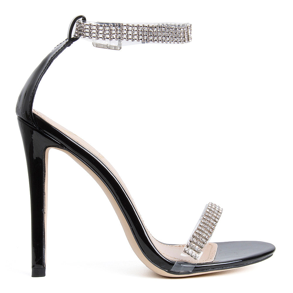 black diamante heels