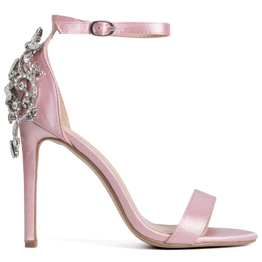 pink satin heels