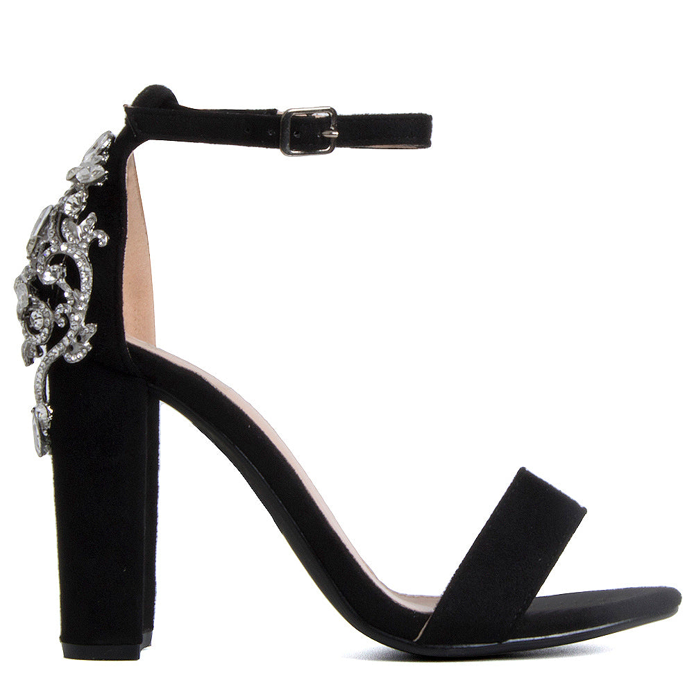 black diamante heels