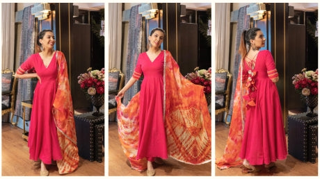 Indian women wearing rayon suit set
