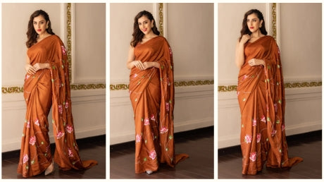 KAMODANI HANDPAINTED SILK SAREE