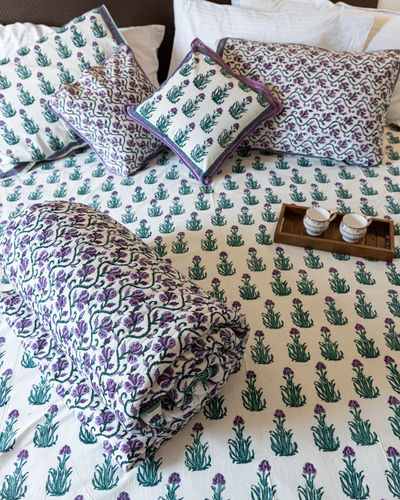 Buy True Blue Handblock Printed Cotton Quilt online in India at