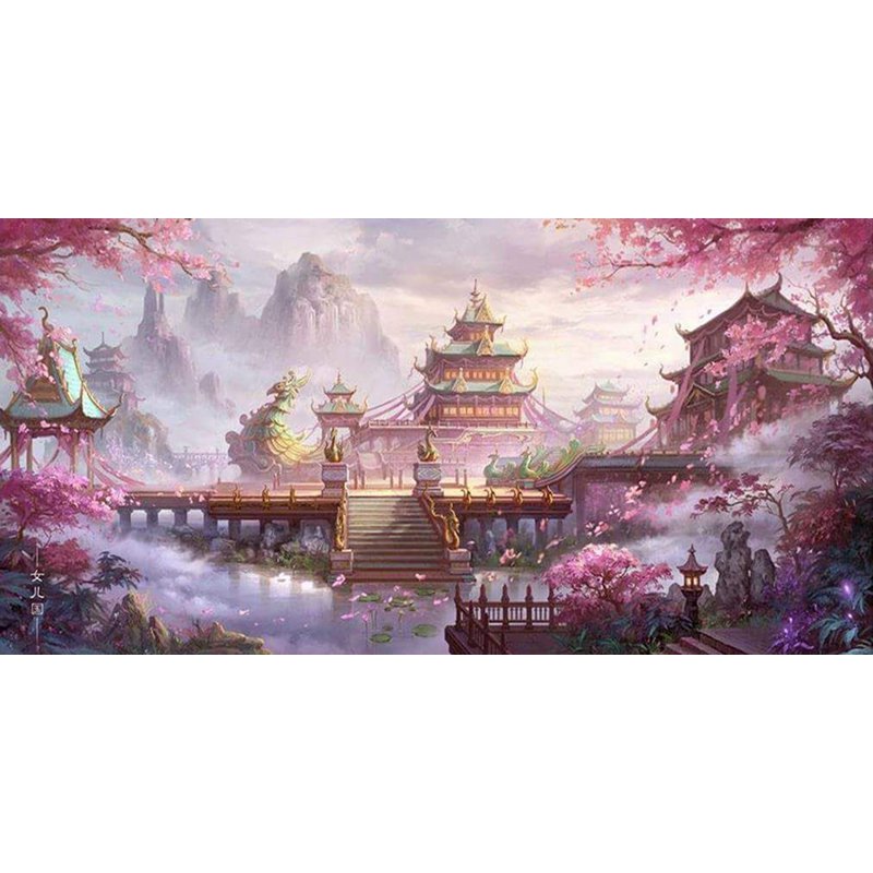 Diamond Painting - Tranditional Chinese Building – Floating Styles