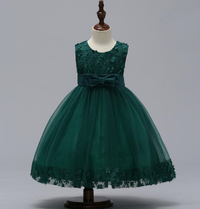 Green Tulle Party Dress (1-8 Yrs) – Bluebells And Beaus Children's Boutique