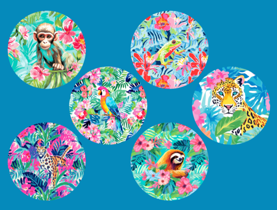 PREPPY RAINFOREST - 6 PATCH SET - LARGE SOLID OVERLAYS