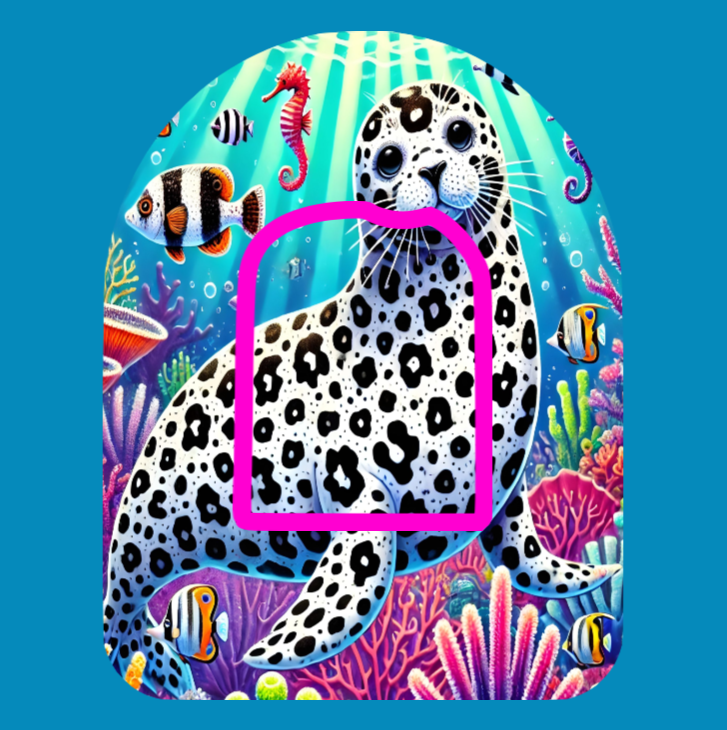 WHITE SPOTTED SEAL - LISA FRANK INSPIRED - OMNIPOD OVERLAY