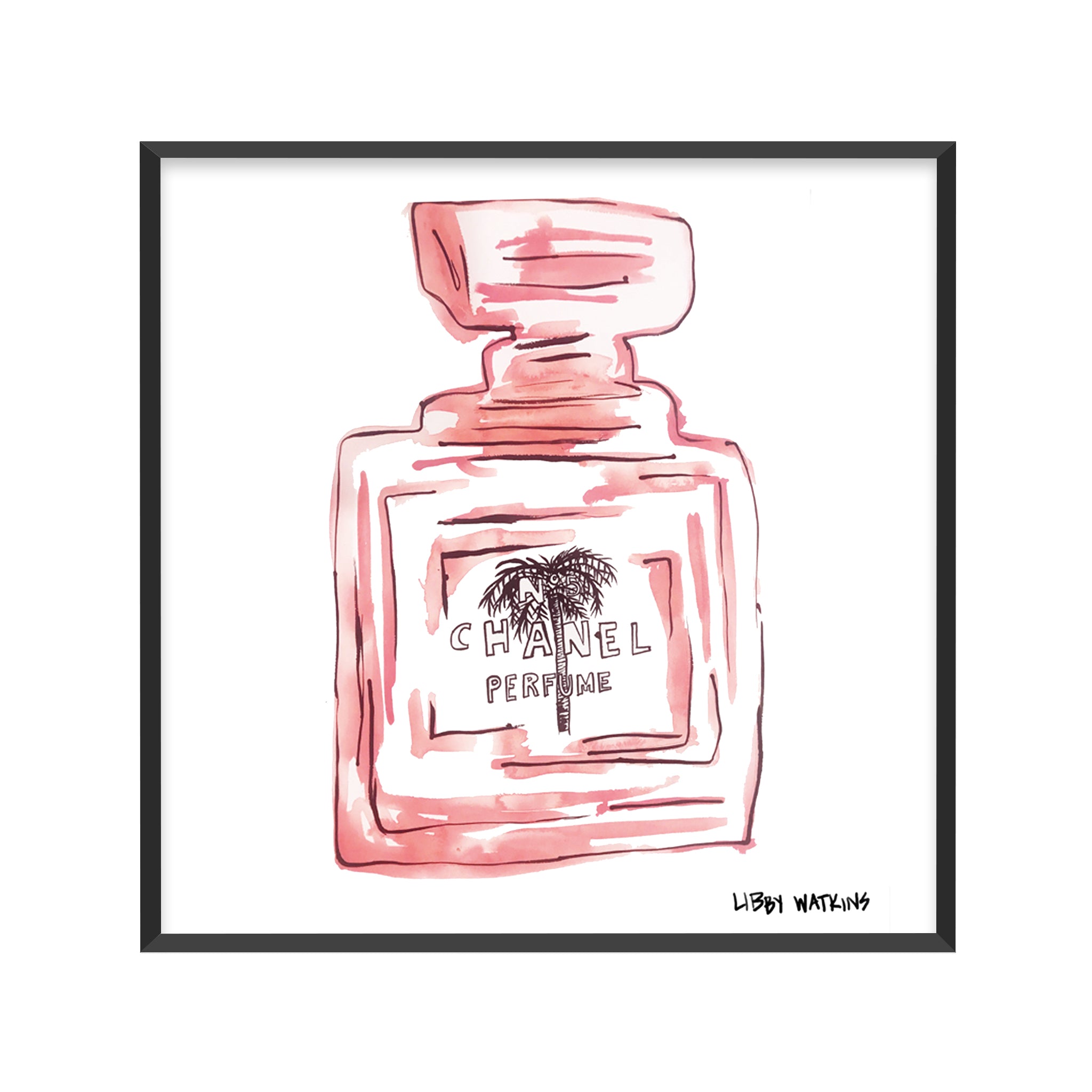 Chanel Ink Palm Pink Canvas Print