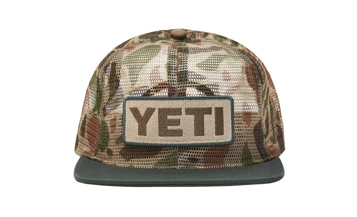 YETI MESH CAMO 6 PANEL BOW HAT - GREEN