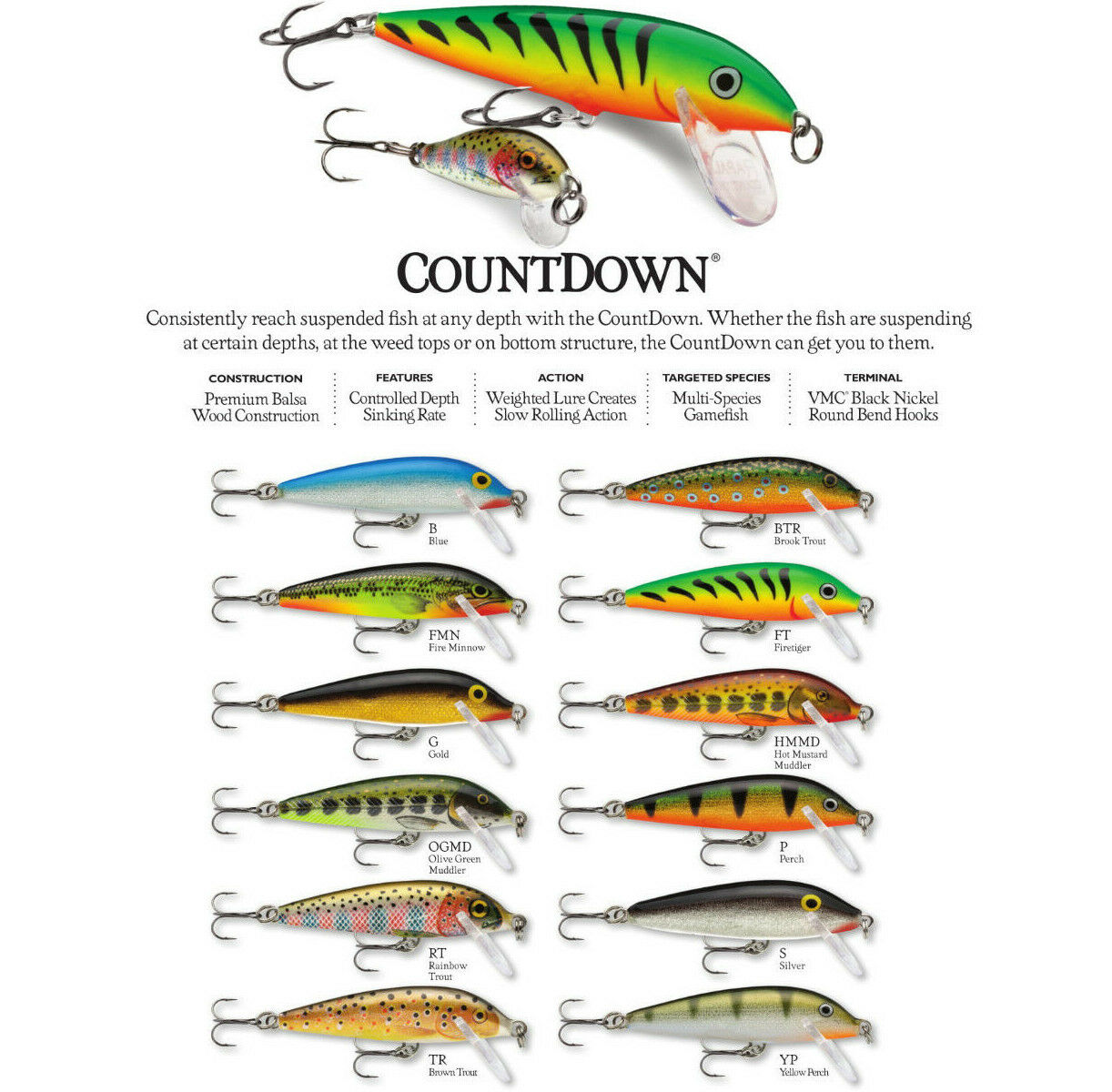 Rapala CD05 Pro Guide 3 Pack Trout Lures, RAPALA, TROUT LURE