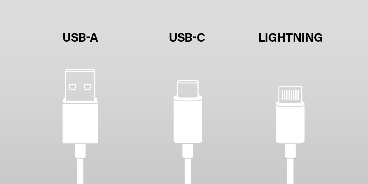 USB-A USB-C Lightning