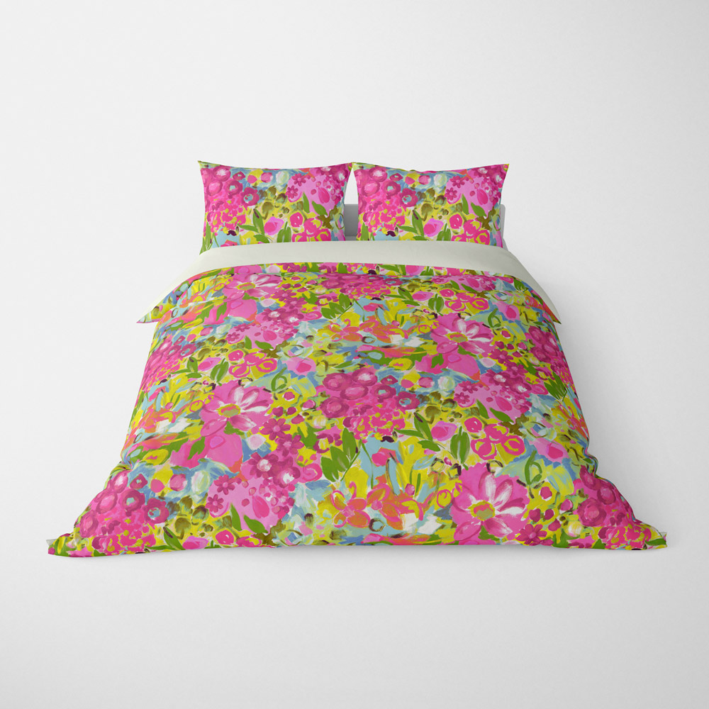 Duvet Covers Sets Jardin Pink Blue Green Flowers Di Lewis