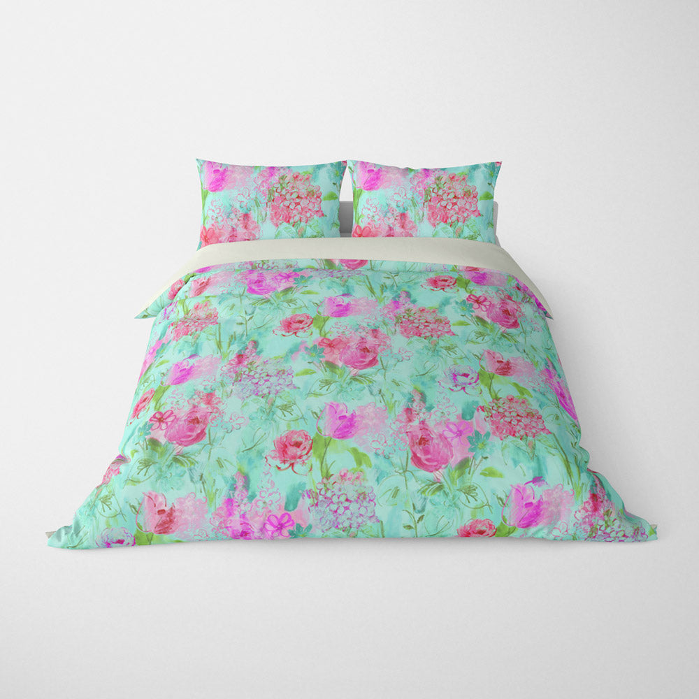 Duvet Covers Sets Arabella Pink Green Flowers Di Lewis