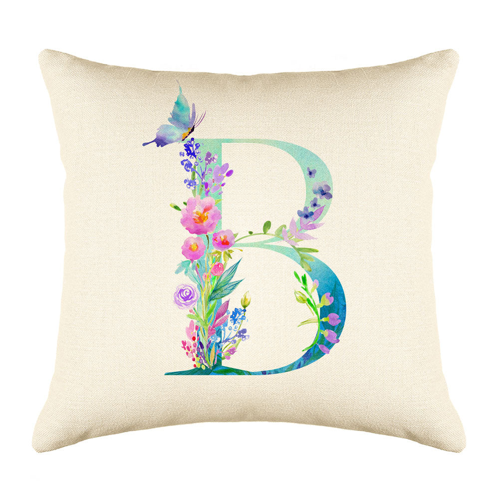 Monogram Pillow Cover Flower  Decorative Pillows Initials - Cushion Cover  Flower - Aliexpress