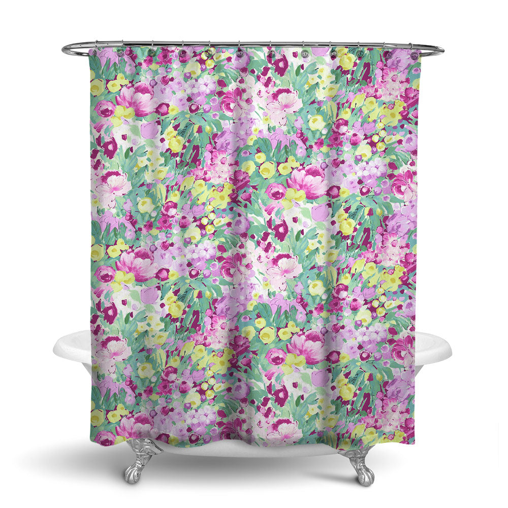 Shower Curtains Bathroom Decor Dominique Purple Green Di Lewis