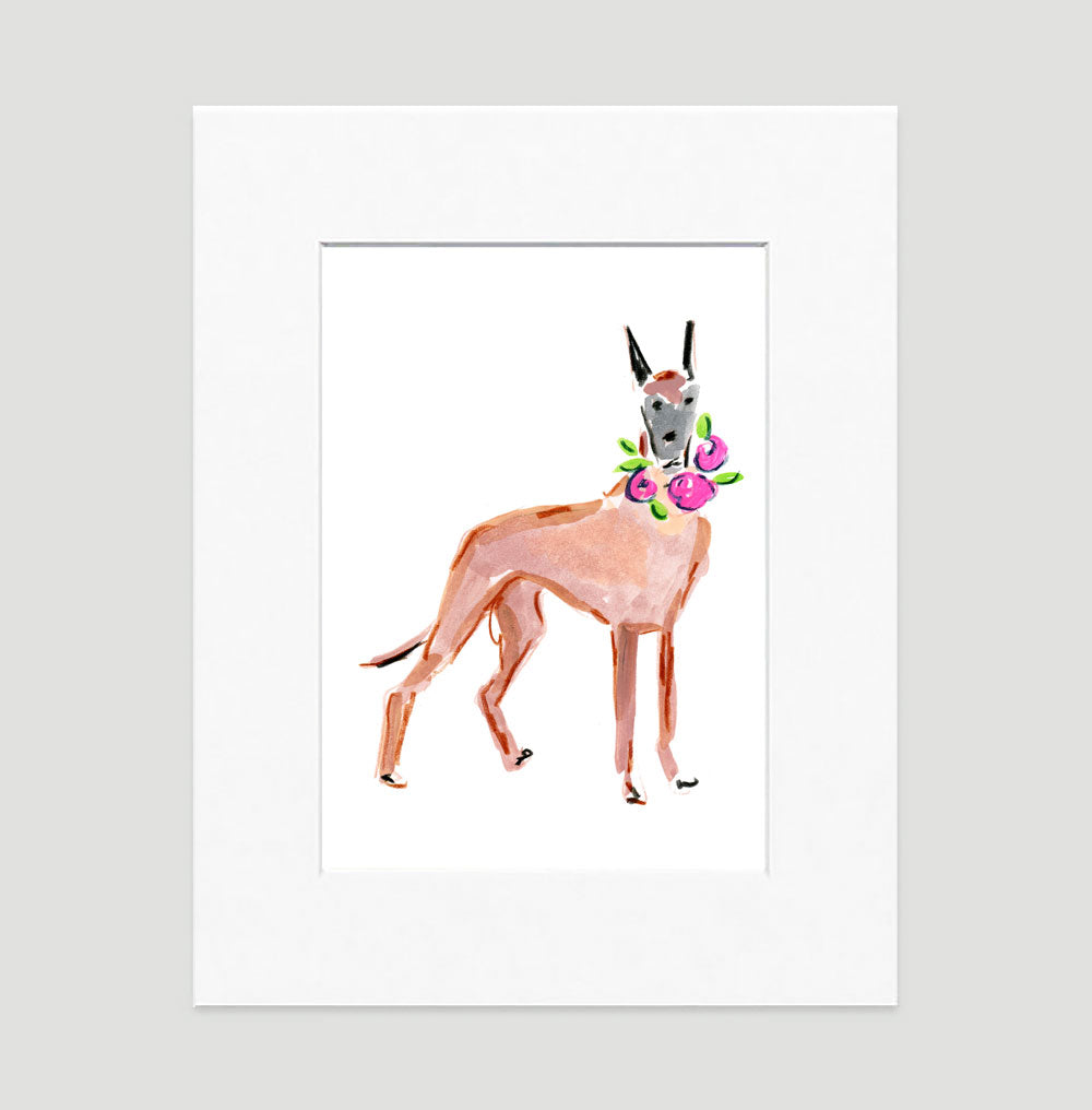 Flower Collar Great Dane Wall Art Dog Illustrations Di Lewis