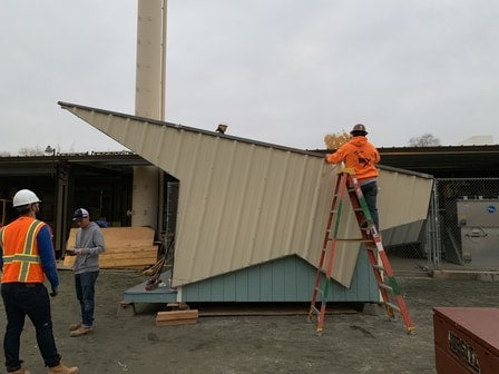 Homeless shelter waterproofing with Rubberizeit