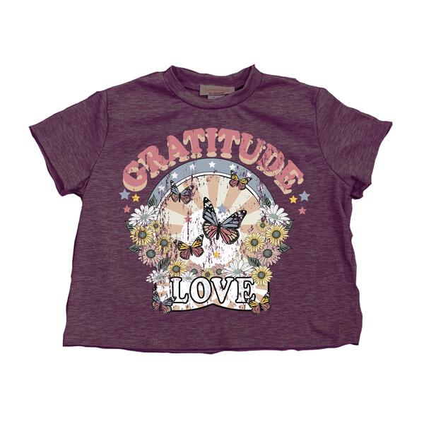 Tweenstyle - Gratitude & Love Boxy Tee - Plum