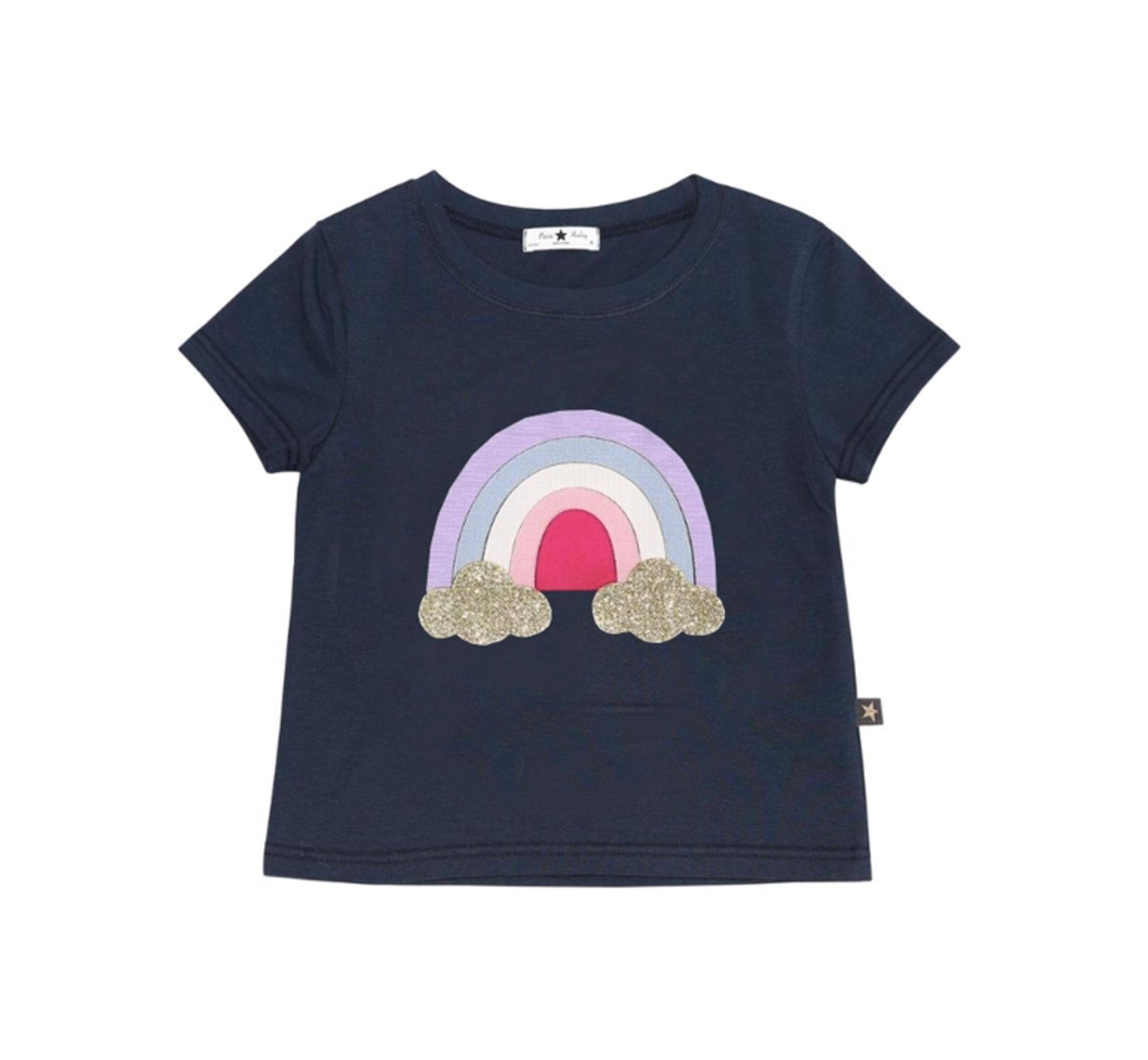 Petite Hailey - Navy Rainbow Tee