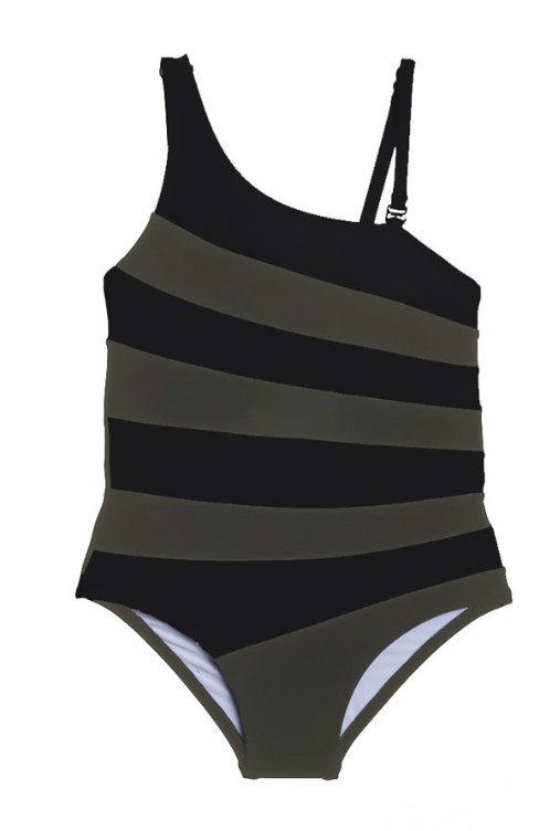 Submarine Lined Up Swimsuit - Black/Olive – Stoopher & Boots