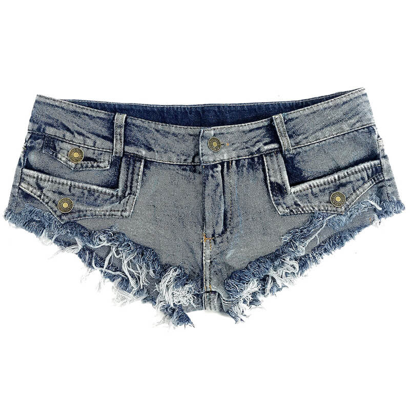 Low Waist For Women Tassel Micro Mini Denim Shorts – HiHalley