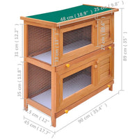 Outdoor Rabbit Hutch Small Animal House Pet Cage 4 Doors Wood Kings Warehouse 