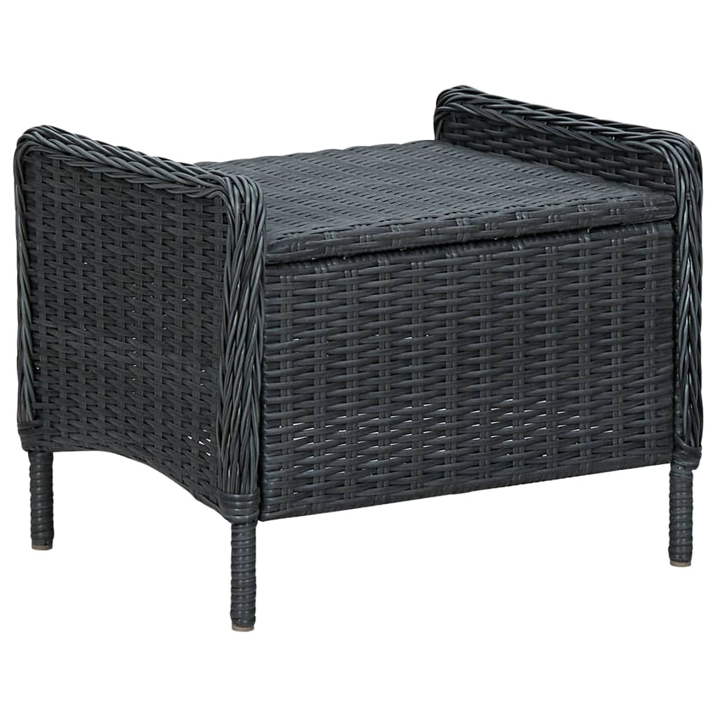 rattan garden chair and footstool