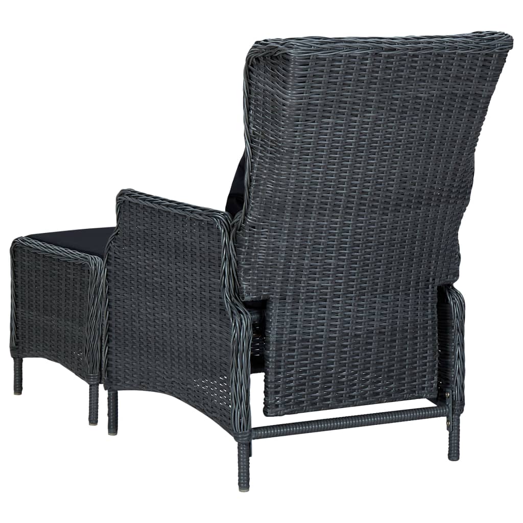 rattan garden chair and footstool