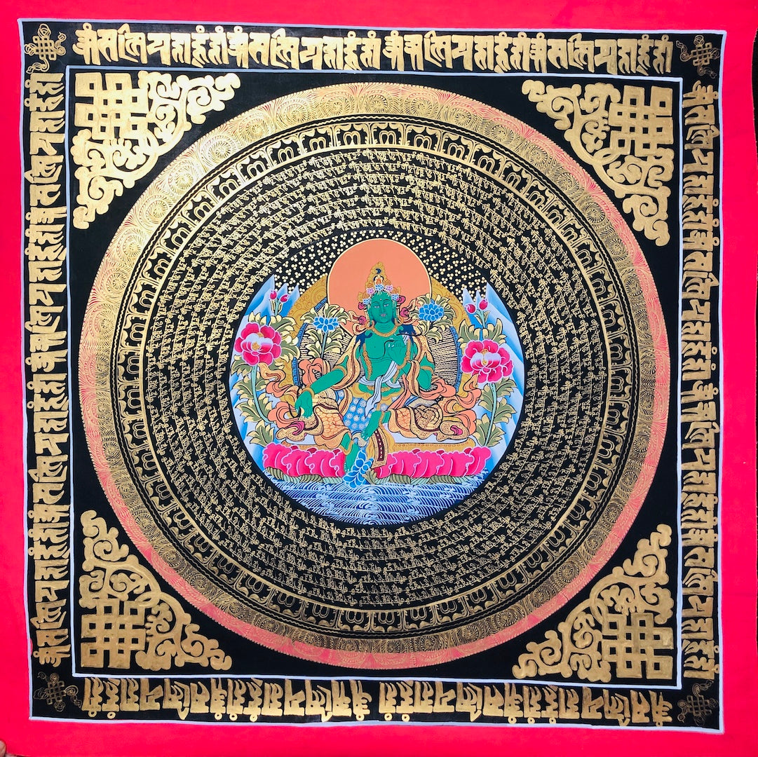 Green Tara Mandala Thangka